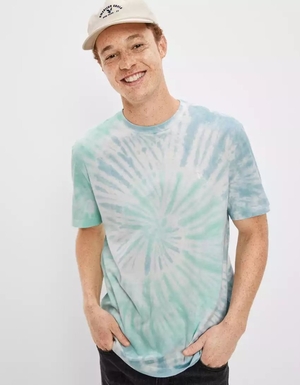 T Shirts American Eagle AE Super Soft Tie-Dye Menthe Homme | FNK-28120857